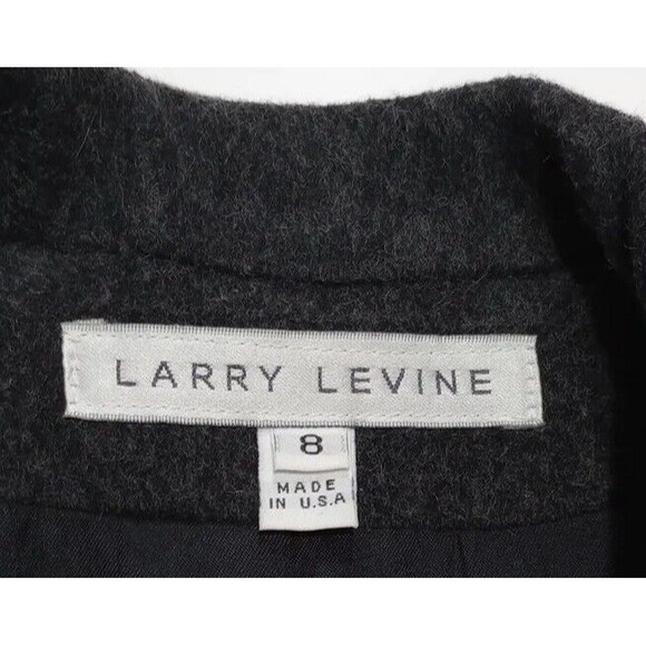 Larry Levine Women's Overcoat Size 8 Gray 100% Wool Double Breasted Winter Coat - Picture 3 of 14